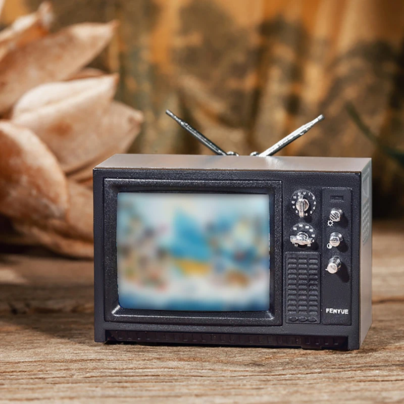 1:12 Doll House TV Remote Control Simulation Miniature Furniture Dollhouse Living Room Decoration Television 5.7*2.4*3.4cm 1 PC
