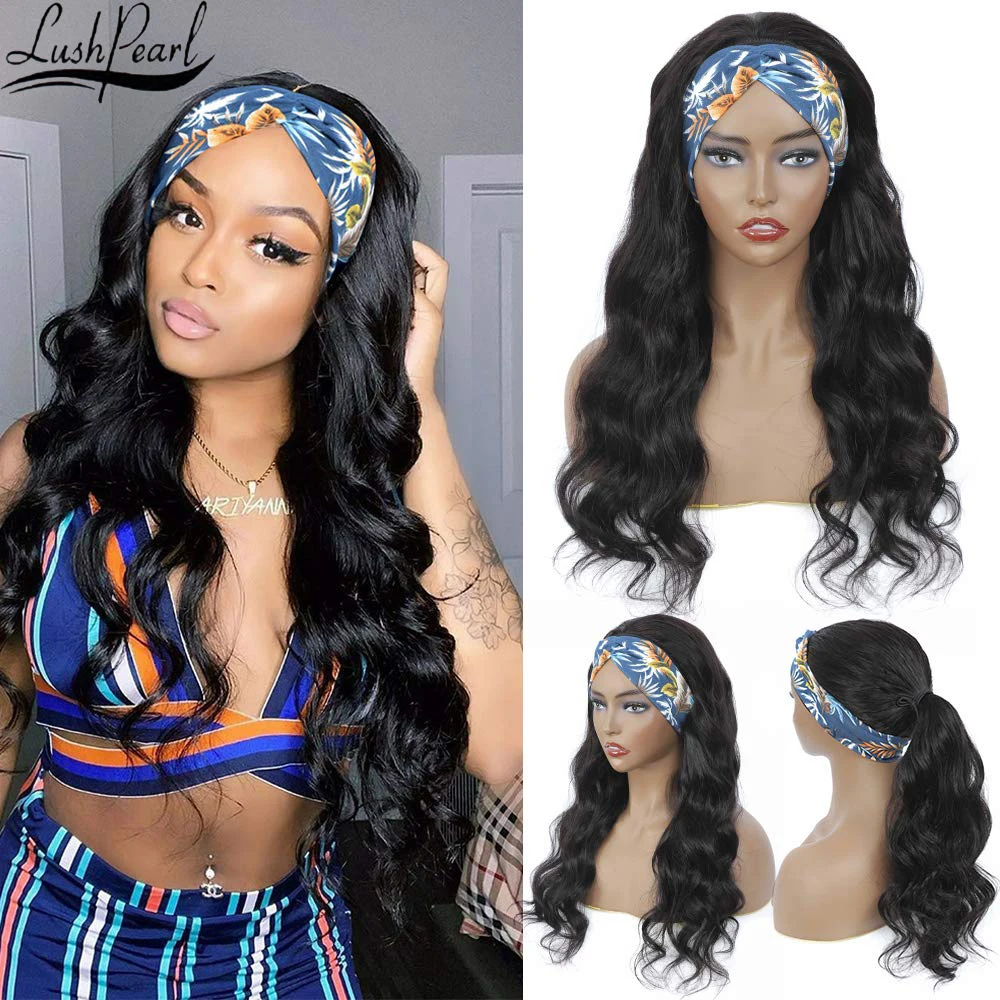 

Body Wave Headband Wig Synthetic Wig for Black Women Glueless Wig with Headband Heat Resistant Fiber Cosplay Daily Lolita Wigs