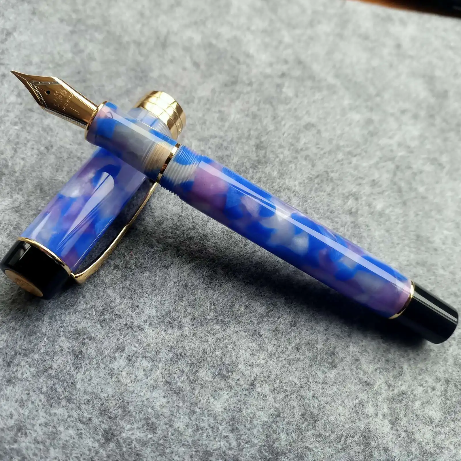 

Jinhao 100 Centennial каучуковая перьевая ручка Iridum EF/F/M/изогнутое перо с конвертером золотистая/серебристая ручка для письма в деловом офисе