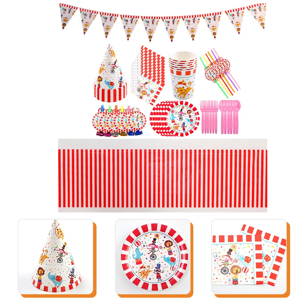 

Carnival Party Circus Decorations Banner Theme Birthday Favorsplates Cups Sets Kidssupplies Hanging Flags Hats Napkins Games