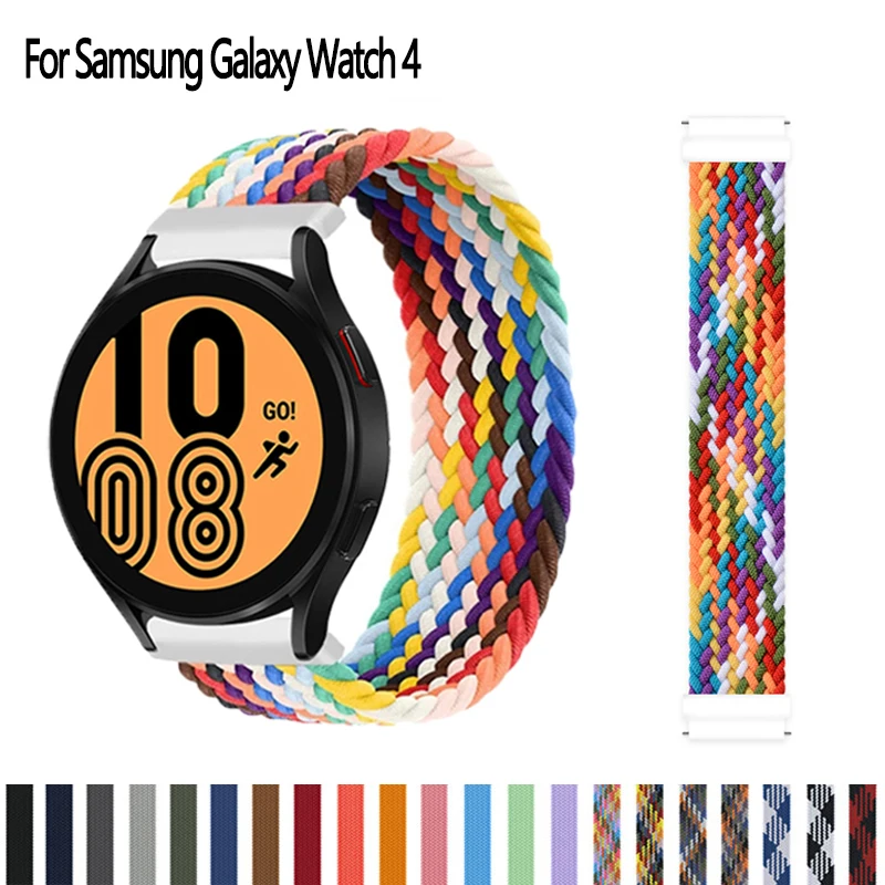 

Ремешок Плетеный Соло для умных часов, браслет для Galaxy Watch 4 Classic 46 мм 42 мм, Galaxy Watch active 2, 40 мм 44 мм