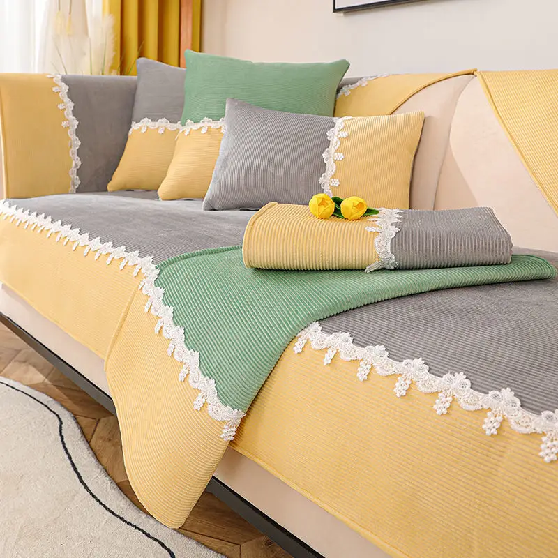 

Corduroy Sofa Cover Four Seasons Universal Living Room Non-Slip Sofa Cushion Cover Velvet Full Cover Furniture protection Cover