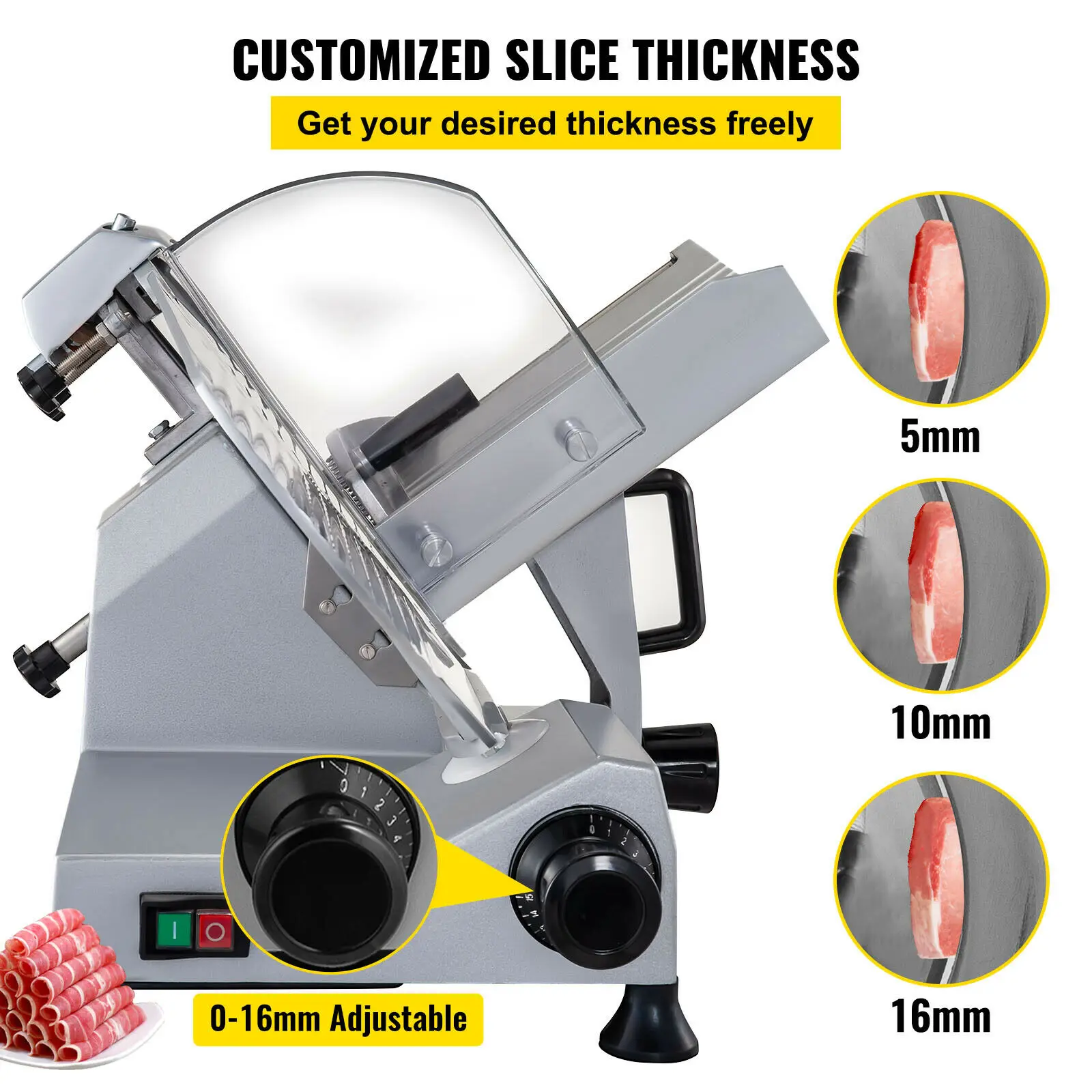 

Electric Meat Slicer 12 Inch Blade Food Slicer Deli Slicer 250W Meat Cutting Machine