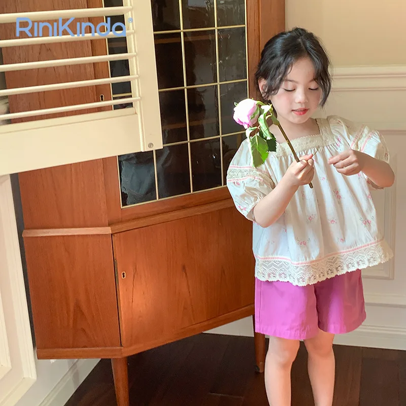 

Комплекты детской одежды для девочек 2023, одежда для маленьких девочек, летние топы с коротким рукавом и шорты с цветочным рисунком, комплекты детской одежды из 2 предметов