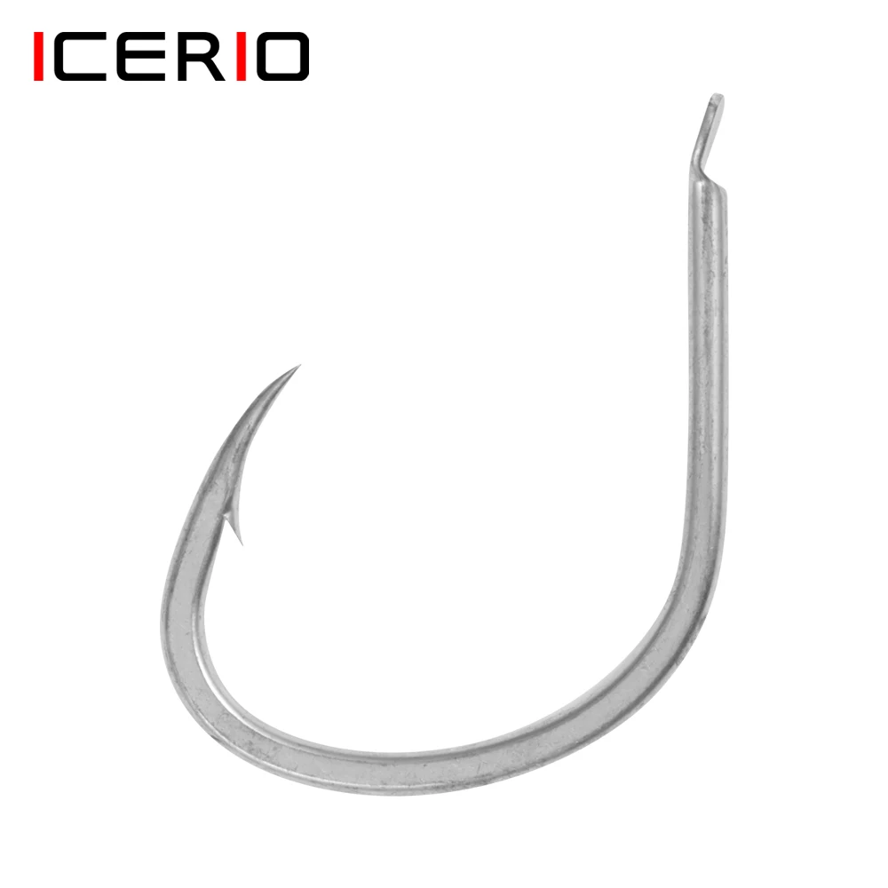 ICERIO 10PCS Saltwater Fishing Slow Jigging Assist Hook Bright Tin Corrsion-resistance Pike Tuna Snapper Fishing Hooks