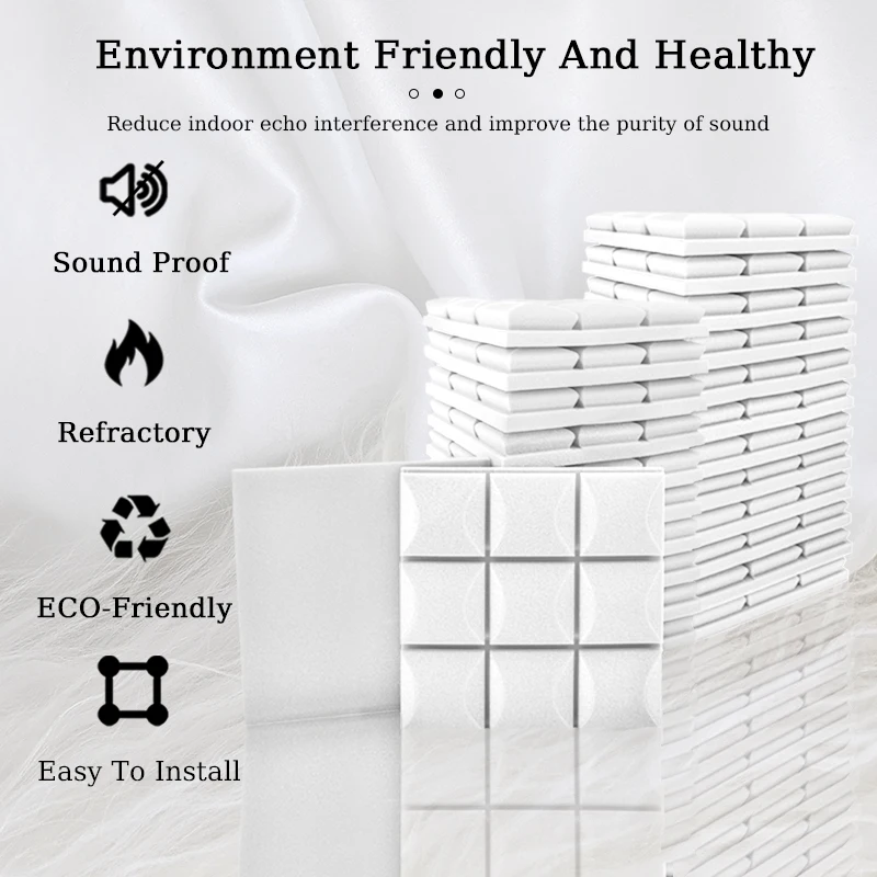 TOUO грибная акустическая пена 6/12/24 шт. звукопоглощающие звукоизоляционные