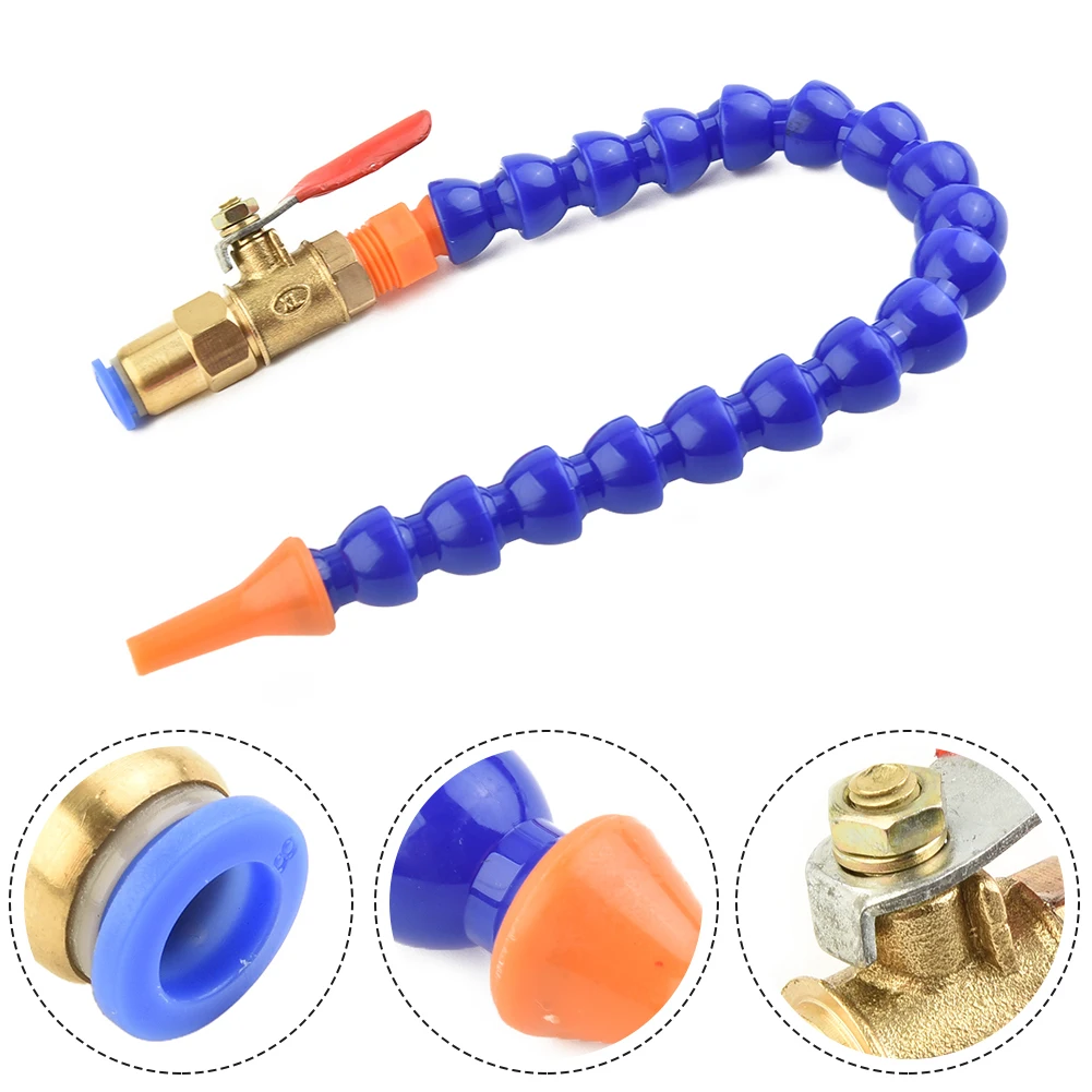 

300mm Plastic Flexible Water Oil Coolant Pipe Hose For Lathe Milling CNC Router With Round Flat Nozzle For CNC Milling Lathe