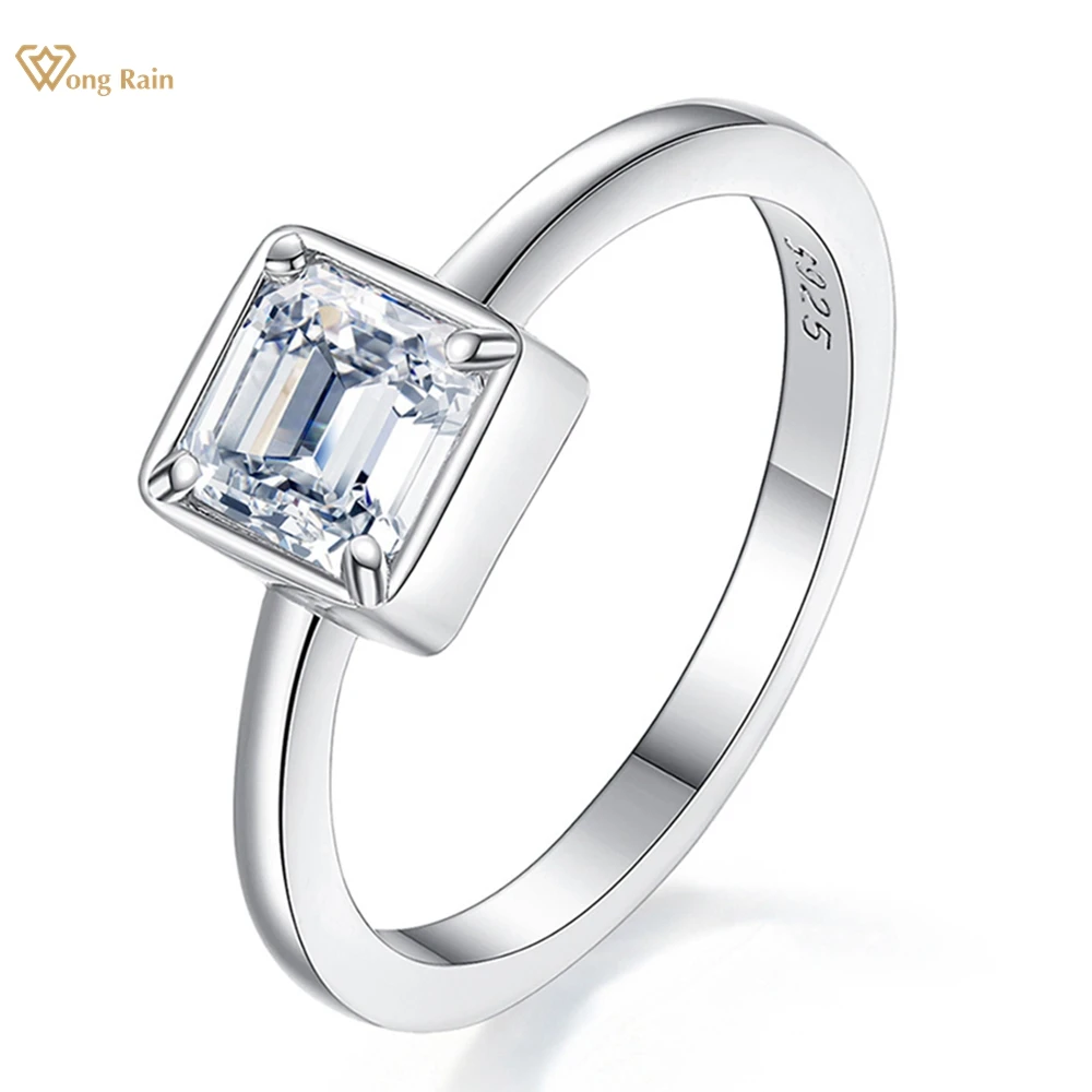 Wong Rain 100% Стерлинговое Серебро 925 пробы 3EX VVS1 D Цвет Asscher Cut 1CT искусственное