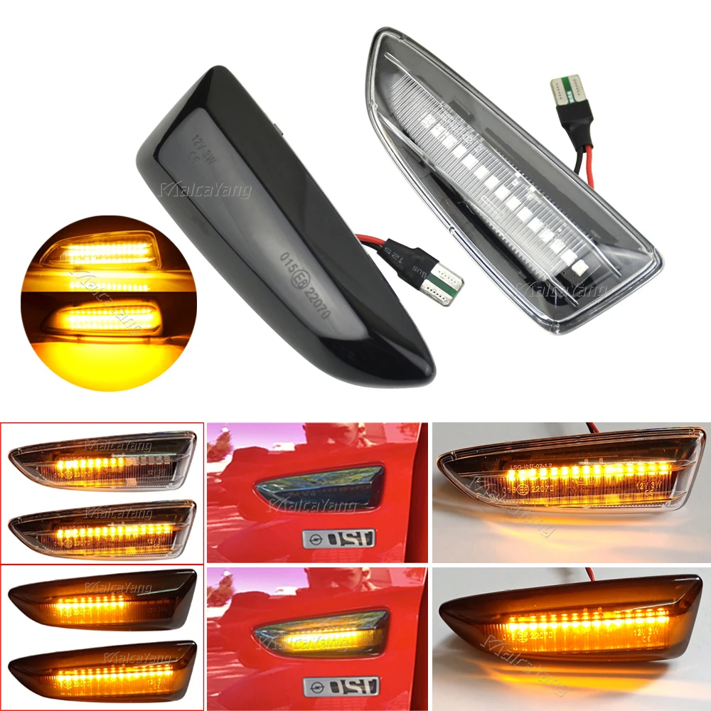 

2pcs LED Dynamic Turn Signal Light Side Marker Lamp For Buick Regal Opel Zafira C Astra J K Crossland Grandland X Insignia B