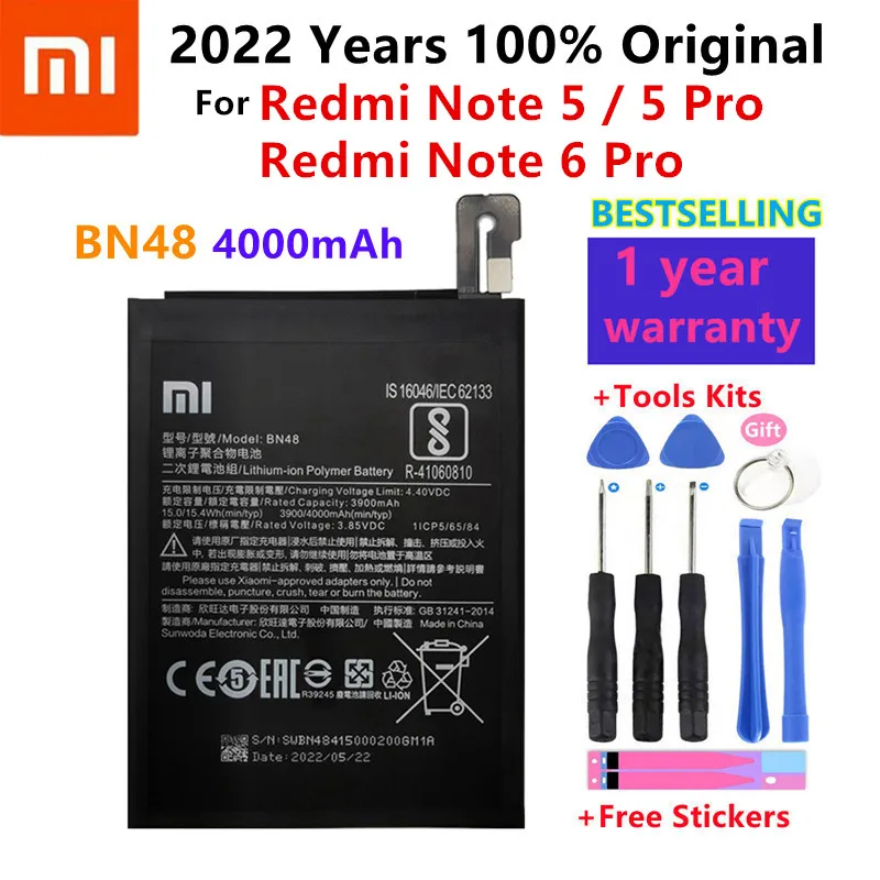 

Xiao Mi Original Phone Battery BN48 For Xiaomi Redmi Note 5 Note5 Note6 6 Pro High Quality 4000mAh Phone Replacement Batteries