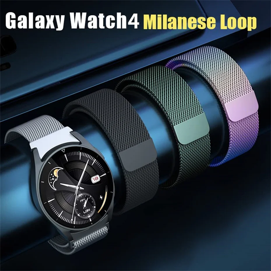 No Gaps Band For Samsung Galaxy Watch 4/5/5 pro 44mm 40mm 45mm 20mm Milanese Loop Bracelet Galaxy Watch4 classic 46mm 42mm Band