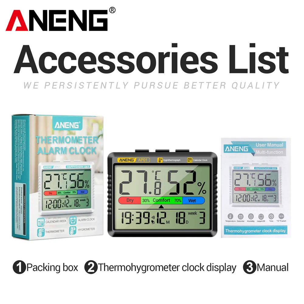 

ANENG AP01 Цифровой Термогигрометр