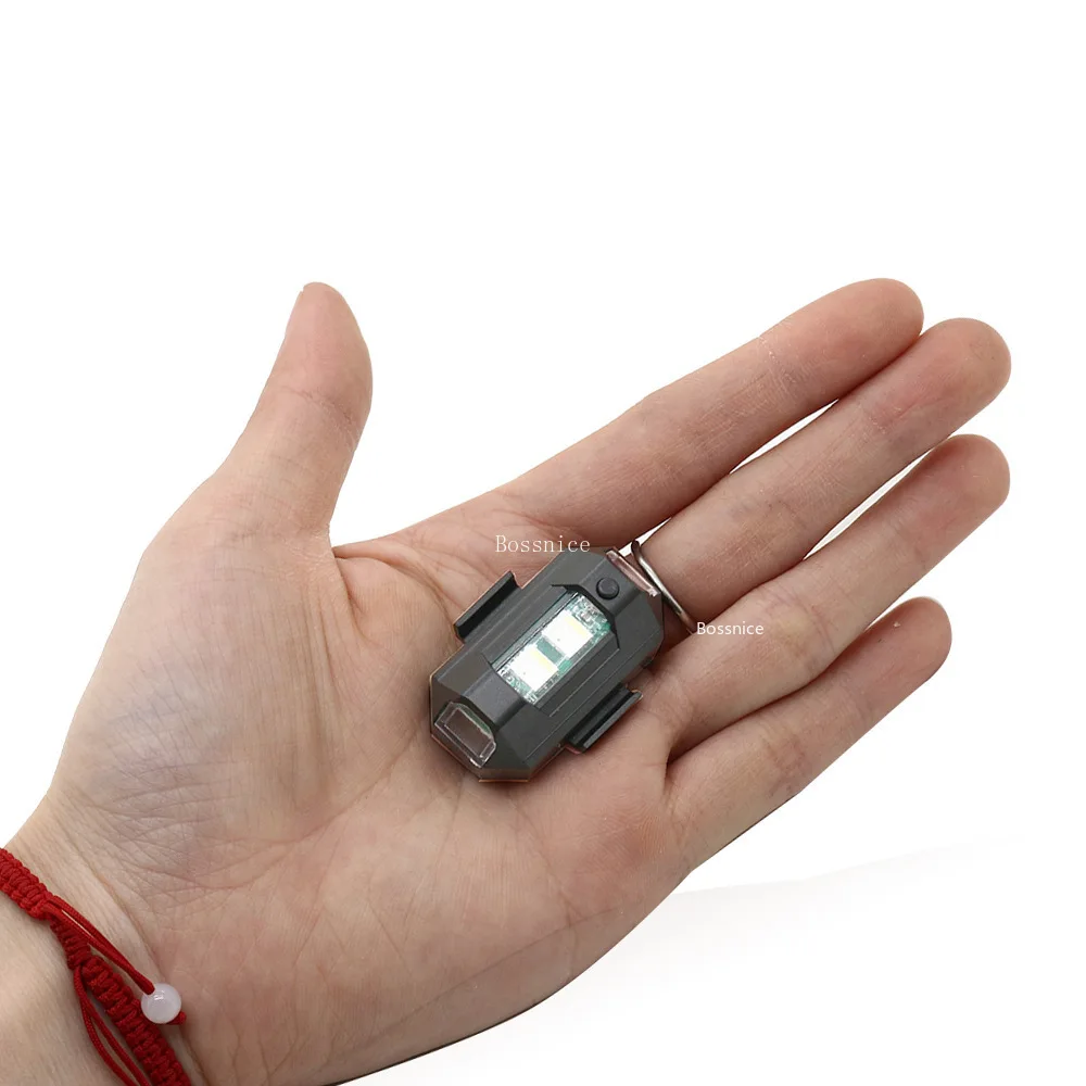 1Pc Universal Led Aircraft Strobe Lights Motorcycle Anti-collision Warning Light with USB Charging 7Colors Turn Signal Indicator - купить по