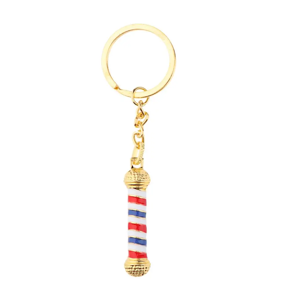 

Fashion Hairdresser Barber Pole Charms Pendants Keychain Salon
