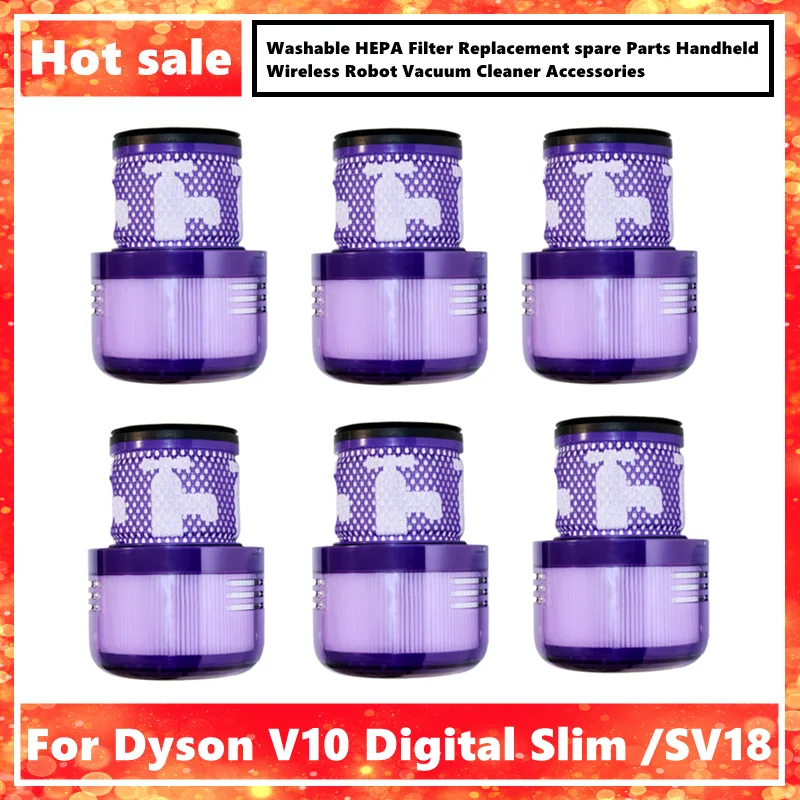 Фото Сменный моющийся HEPA-фильтр для Dyson V10 Digital Slim /SV18, запасные части для ручного беспроводного робота-пылесоса, аксессуары №1