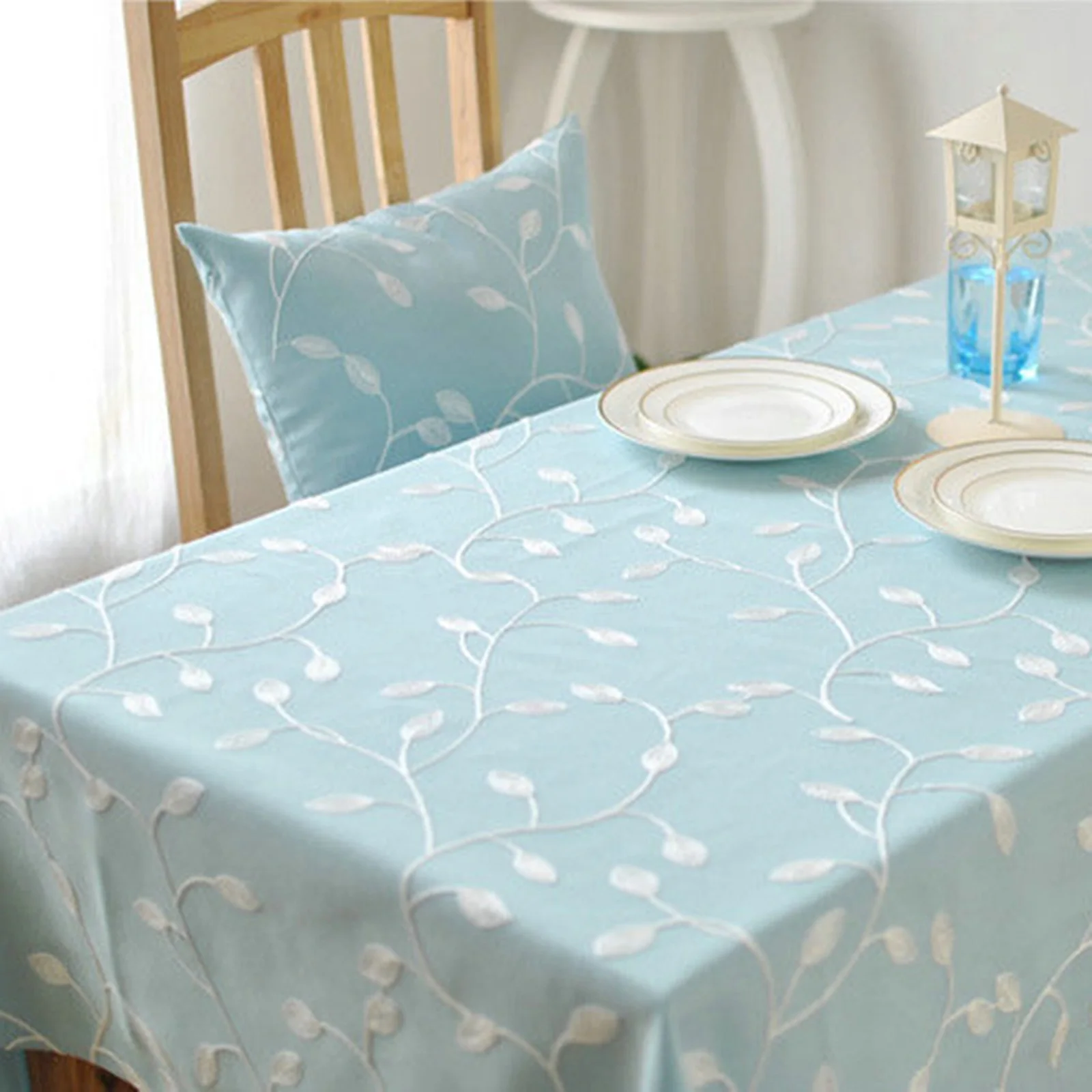 

Скатерти из полиэстера, водонепроницаемые чехлы для стола, украшение синего обеденного стола с листьями винограда, журнального столика