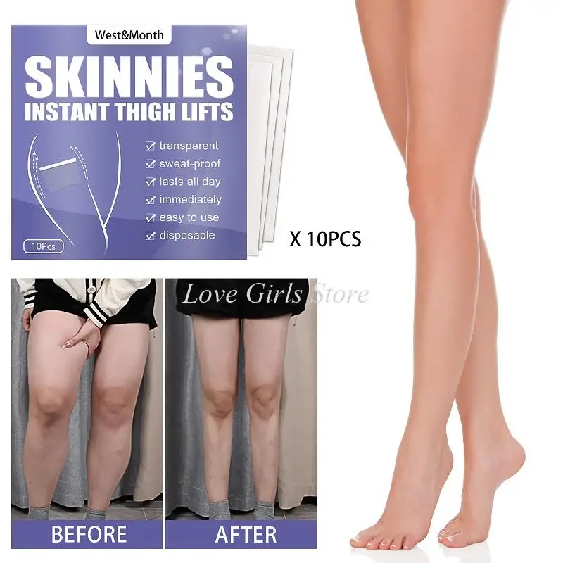 

10Pcs Invisible Leg Lift Stickers Latex Free Thigh Shaping Lifting Slimming Tape Thigh Lifting Firming Anti Cellulite Patches