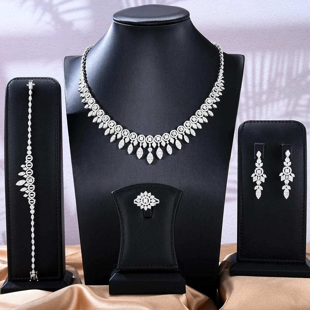 

GODKI BIG Fashion 4PCS Luxury Tassel African Jewelry Set For Women Wedding Party Cubic Zirconia Dubai Bridal Jewelry Indian 2022
