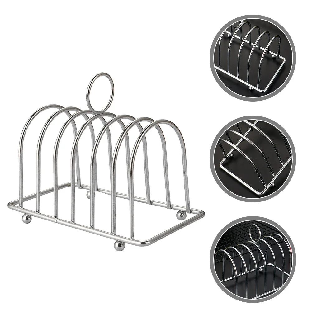 

Tabletop Bookshelf Bread Rack Home Accessory Daily Use Toast Stainless Steel 14.5x8cm Desktop Holder Iron Plating Reusable