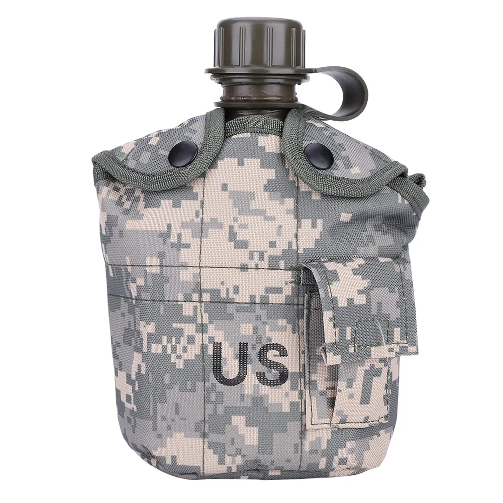 

Outdoor Camouflage Bag Army Green Kettle Water Bottle with Aluminum Lunch Box Set Hiking Travel