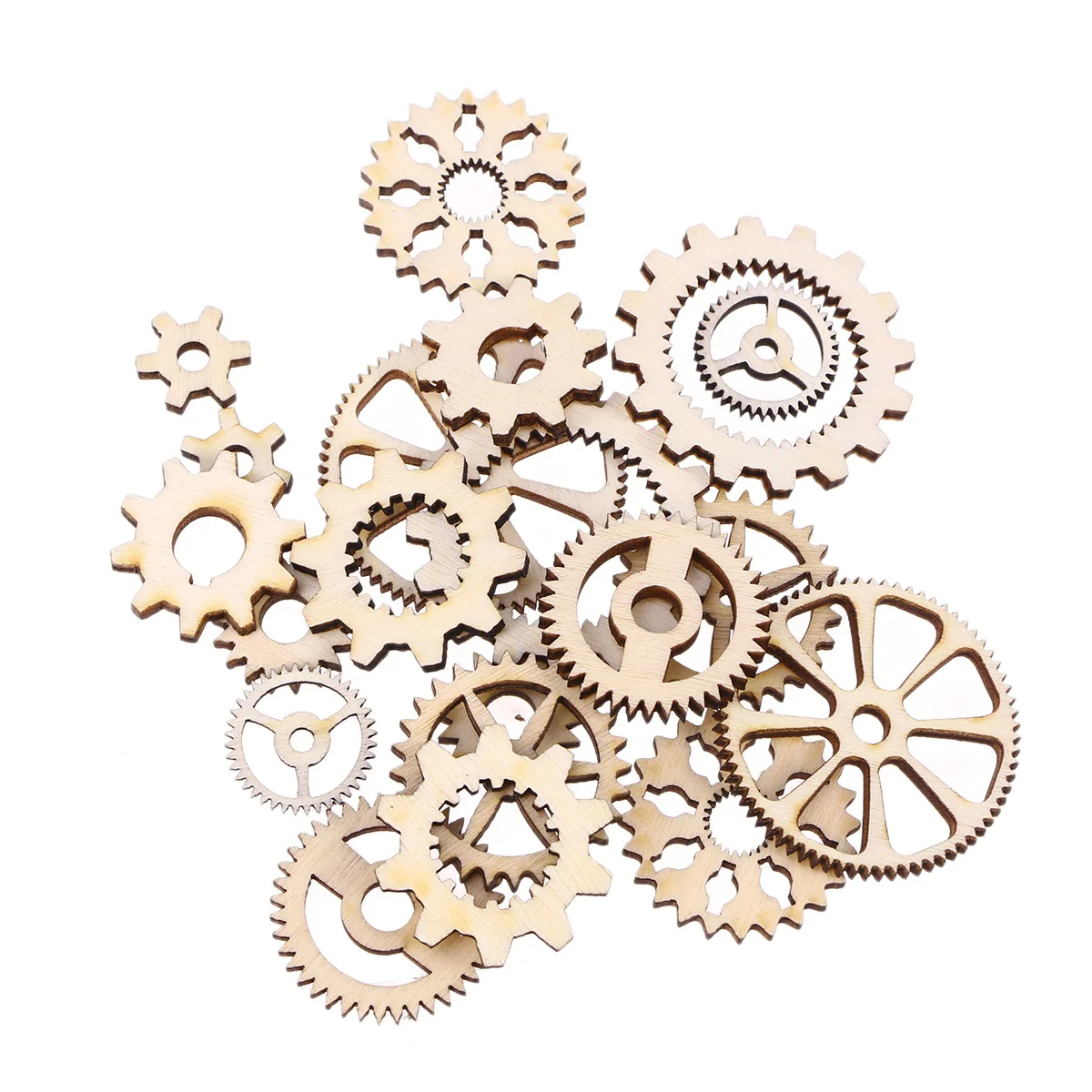 

Wooden Gear Wood Craft Ornaments Diy Unfinished Pieces Chips Slices Cutouts Embellishments Crafts Buttons Mini Wheel Painting