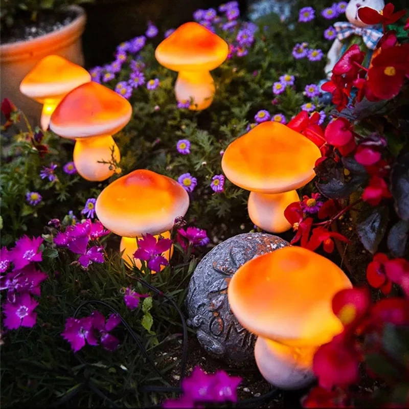 

Solar LED Mushroom String Lights Outdoor Waterproof Garden Fairy Garland Solar Powered Street Landscape Path Balcony Decor Lamp