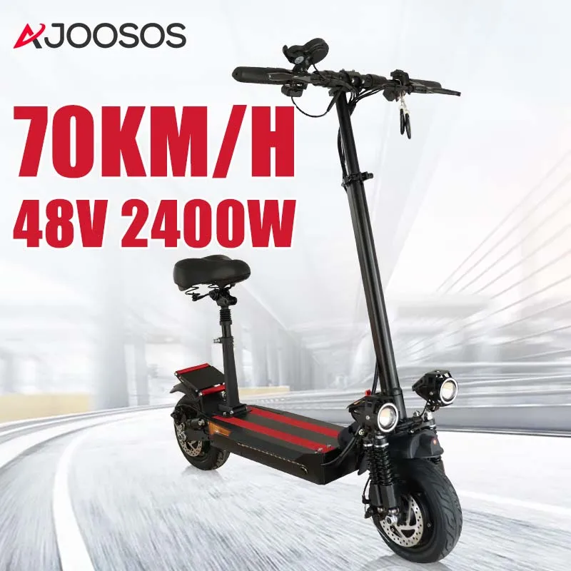 

Outdoor 70KM/H Electric Scooter 48V 2400W Dual Drive Waterproof Scooter Electric 18AH Lithium Battery E Scooters with Seat