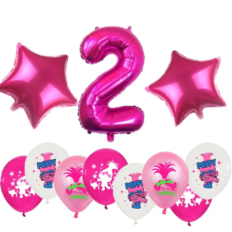 Набор фольгированных воздушных шаров тема троллей украшения для дня рождения