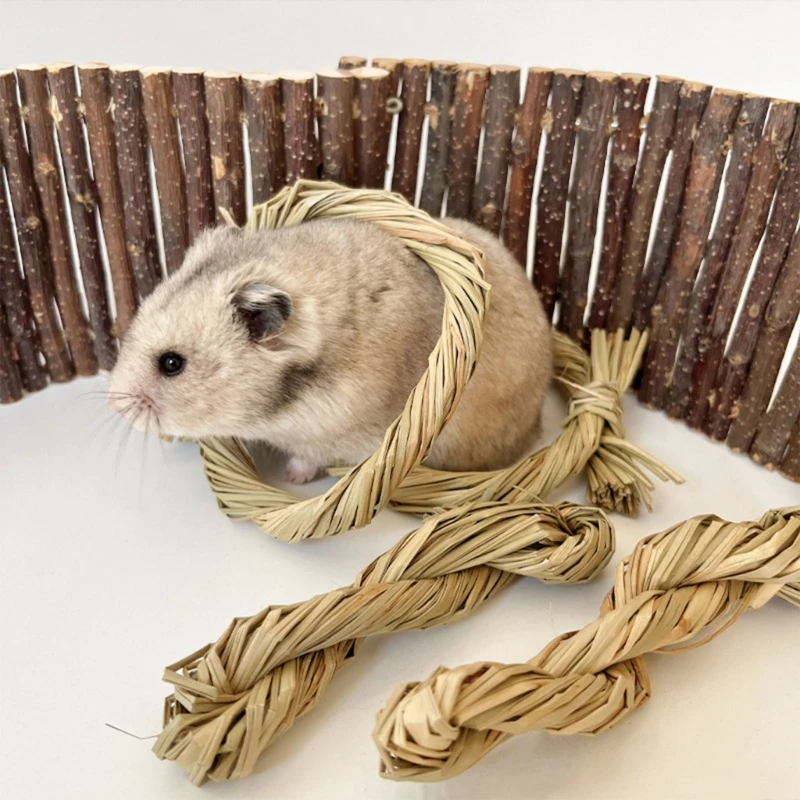 Кролик жевательная игрушка для зубов ручная работа шарик из травяных палочек