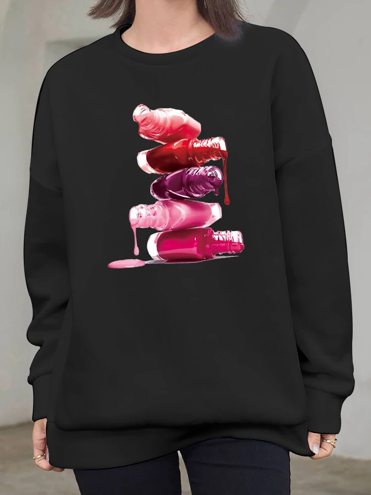 

Женские толстовки с круглым вырезом и длинным рукавом, бархатные теплые толстовки, женские свободные черные толстовки с принтом, зимняя оде...