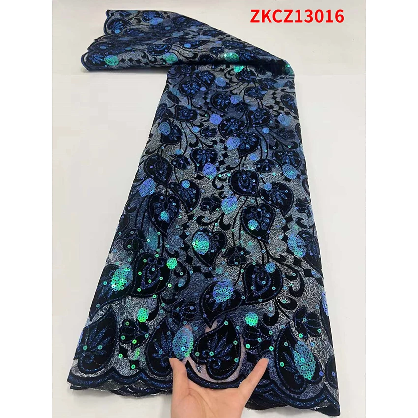 Удобная африканская сетчатая кружевная ткань с блестками 5 ярдов большая акция