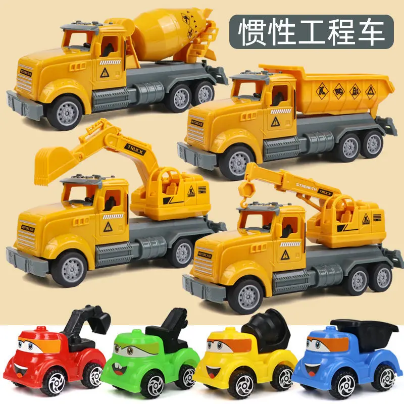 

8pcs/set Car Toy Plastic Diecast Construction Engineering Vehicle Excavator Toys for Boys Wholesale New Cute