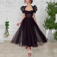 cathy sweetheart party dress with short puffy sleeves sweetie knee evening dresses fairy black prom dress vestidos de noch