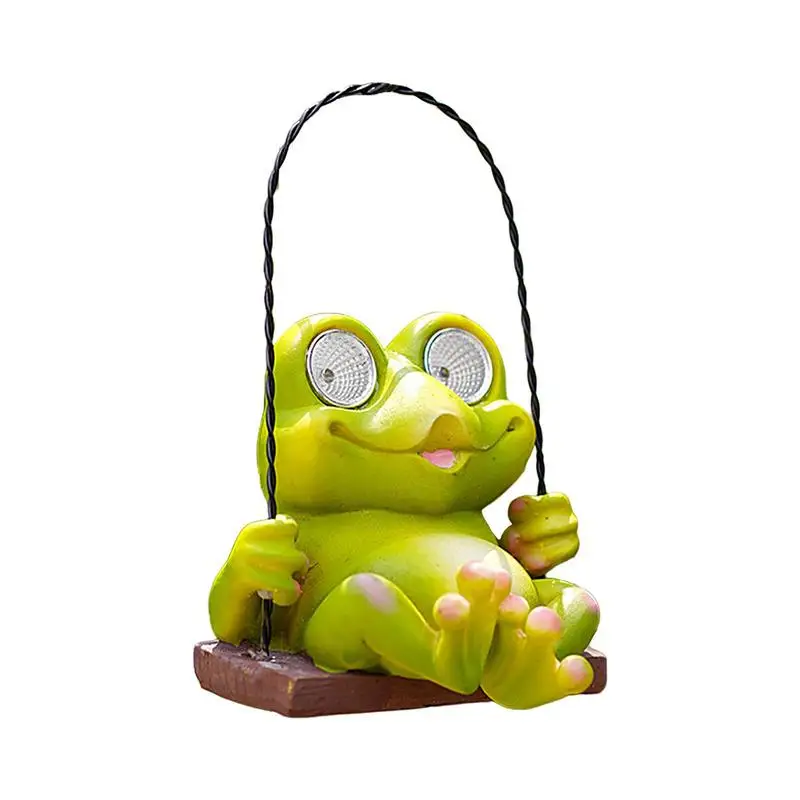 

Frog Solar Lamp Garden Cute Decor Lamp With Solar Figurine Frog Ornament Outdoor Swing Frog Animal Solar Lamp For Lawn Yard