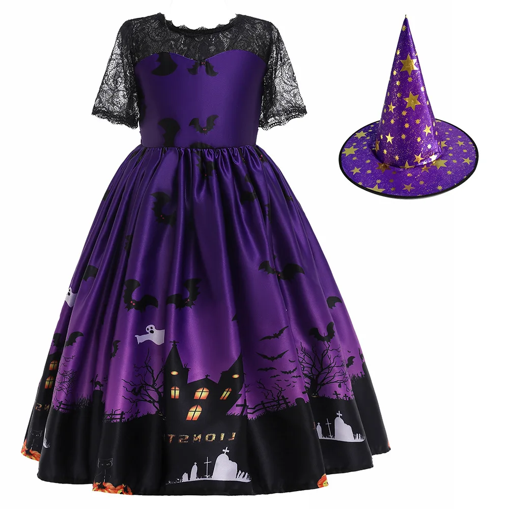 

2023 Halloween Cosplay Costumes Props Witch Dresses for Girls Carnival Party Ghost Bat Costume Masquerade Dress Up Clothes Party