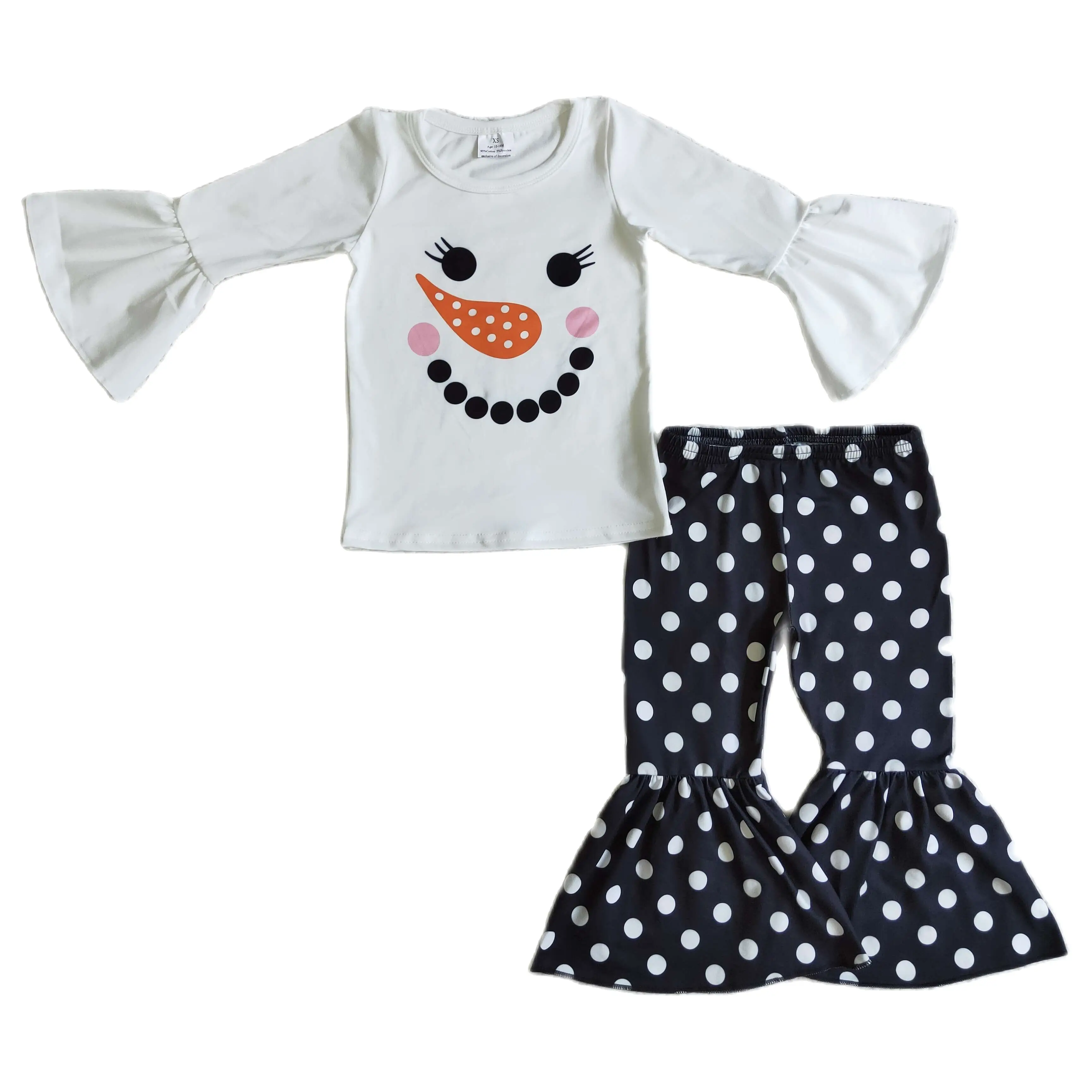 

GLP0304 Baby Girl Clothes Long Sleeve Pants Set 2 Pieces For Silk Set Spring And Autumn Children's Suit Christmas Clothing