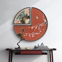 chinese style flowers and birds entrance cabinet decorative painting zen round frame restaurant paintings chinese style mural