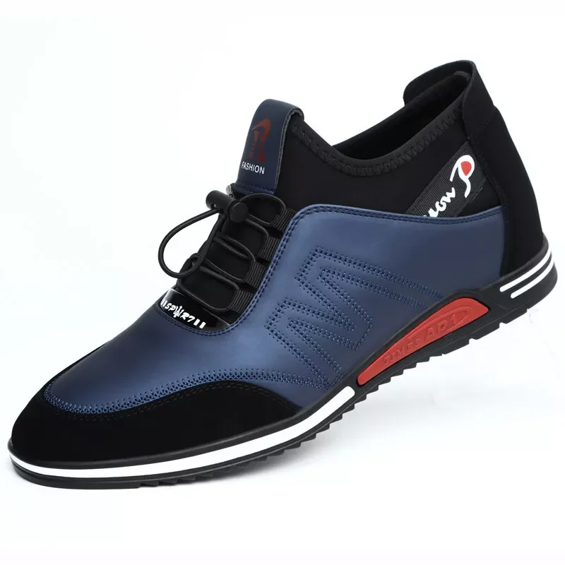 

Мужские кожаные туфли на каблуке 6 см, удобная повседневная обувь, слипоны для офиса, делового костюма, уличные спортивные туфли