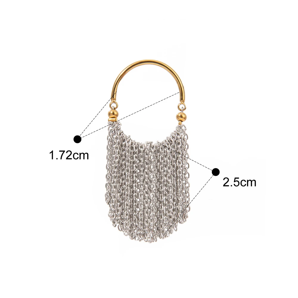 Женское Винтажное кольцо с кисточкой и цепочкой из нержавеющей стали