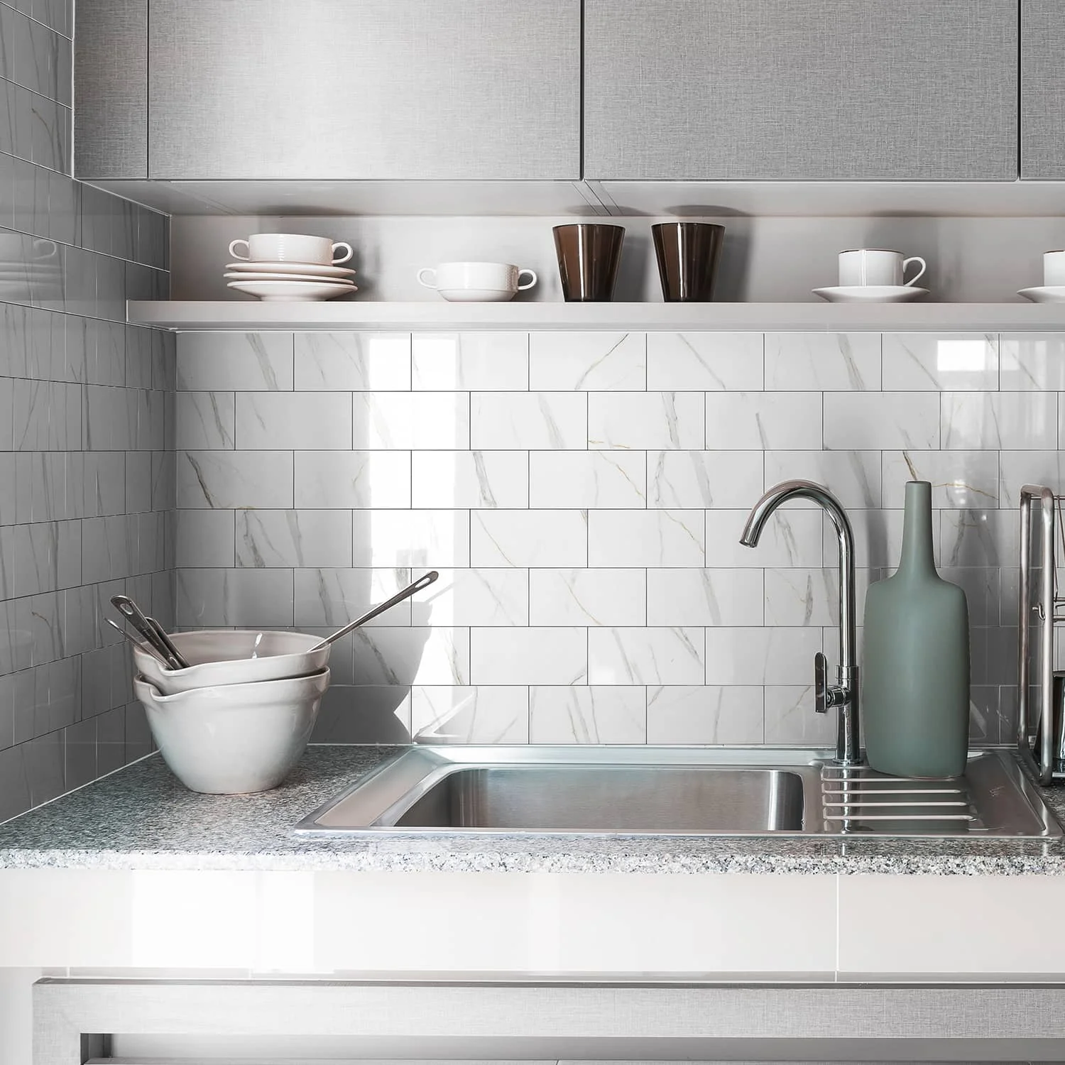 Мраморно-белый кристалл керамическая плитка самоклеящиеся водонепроницаемые