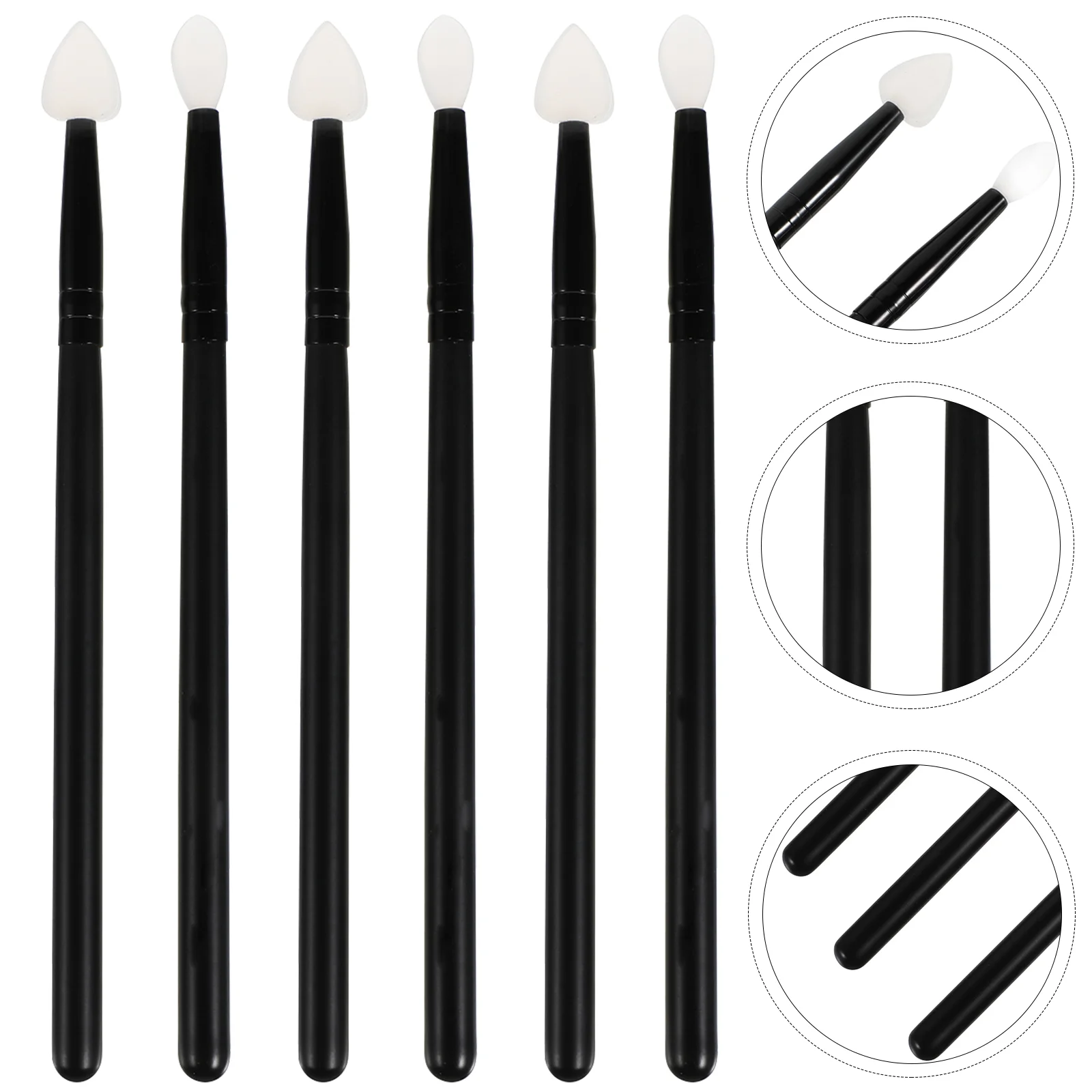 

Brush Eyeshadow Applicator Silicone Lipstick Sponge Lip Makeup Professionalbrushes Set Tip Applicators Black Tools