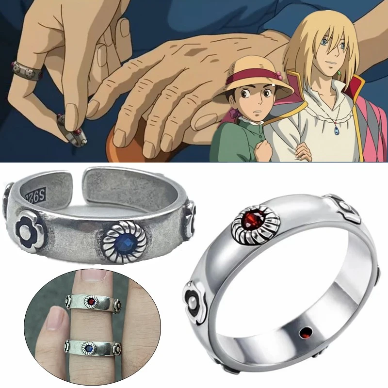 

Anime Howl's Moving Castle Cosplay Ring Hayao Miyazaki Sophie Howl Costumes Unisex Metal Rings Jewelry Prop Accessories Gift