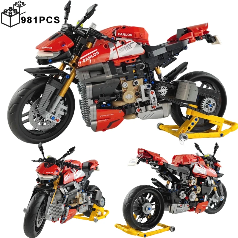 

MOC 981PCS Technical Champion Racing Speed Ducatis Motorcycle Building Blocks Car Model Motorbike Bricks Toys for Kids Gifts