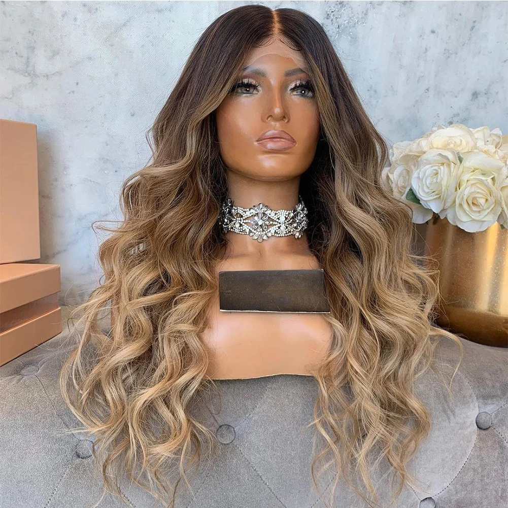 

ombre blonde wavy wig 22inch 180 density full lace wig