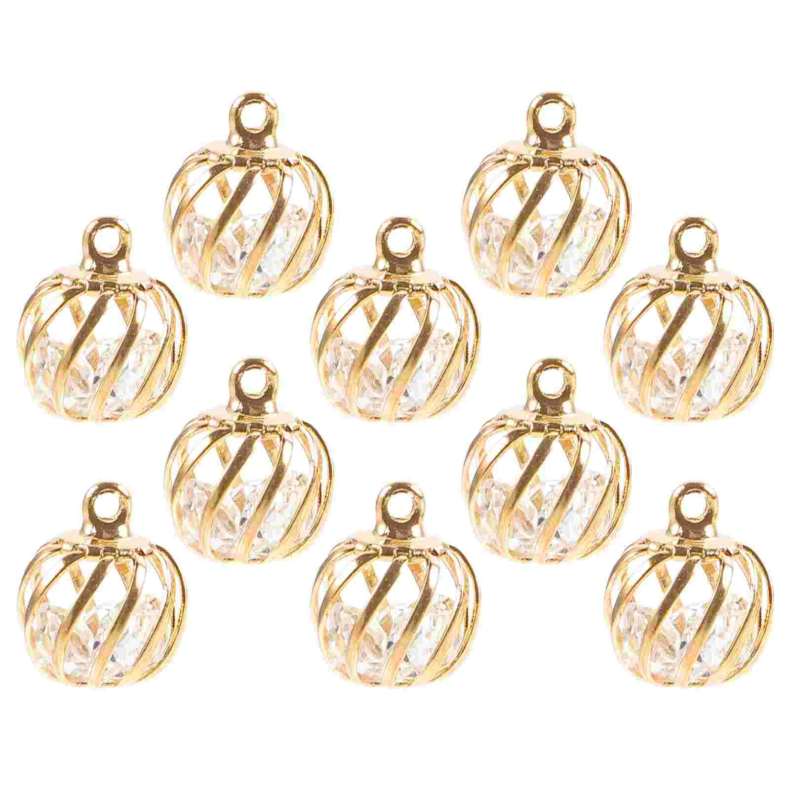 

10 Pcs Bracelets Charms Lantern Beads Jewelry Making Necklace Kit Earrings Thanksgiving Alloy Adults