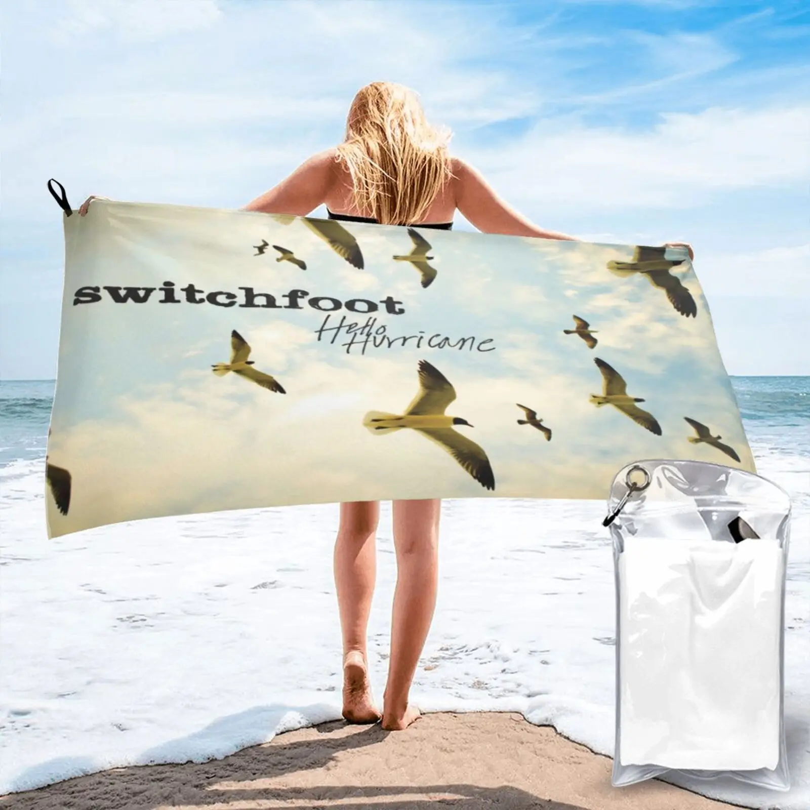 

Банное и душевое махровое полотенце Switchfoot Hello Hurricane Band 100, пляжное одеяло, Большое банное полотенце для сауны, махровое полотенце