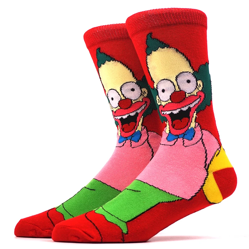Simpsons мультфильм аниме смешные мужские носки хип-хоп Печать Новинка сумасшедшая