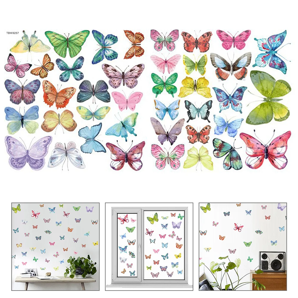 

1 Sheet of Decorative Indoor Butterflies Decal Wall Colorful Sticker Butterflies Sticker Ornament