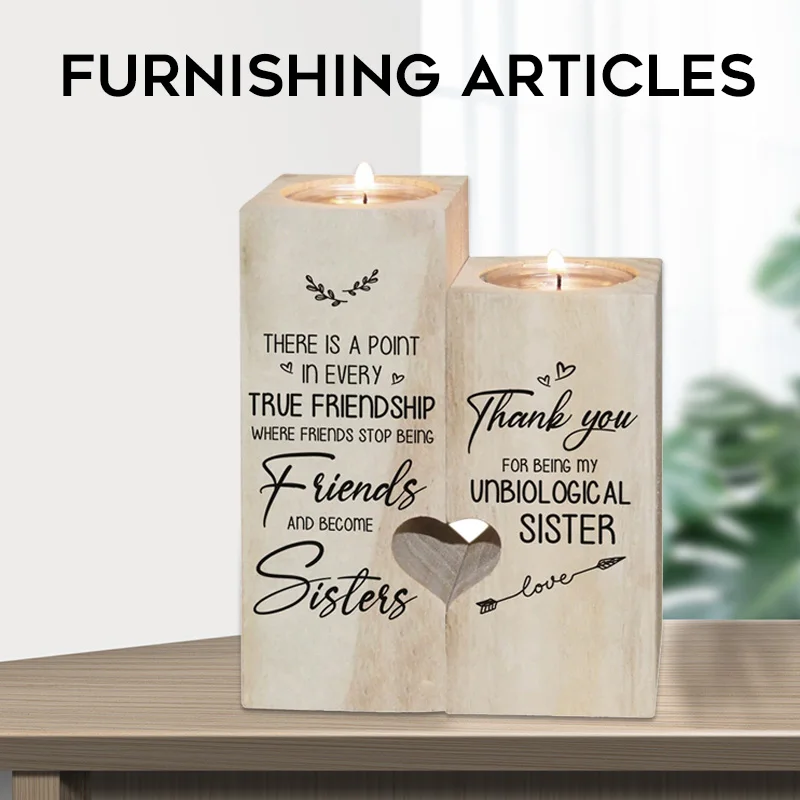 

Natural Wood Candle Holders Heart-Shaped Romantic Cute Decorative Candle Holders Gifts for Family NEWEST Candle Accessories
