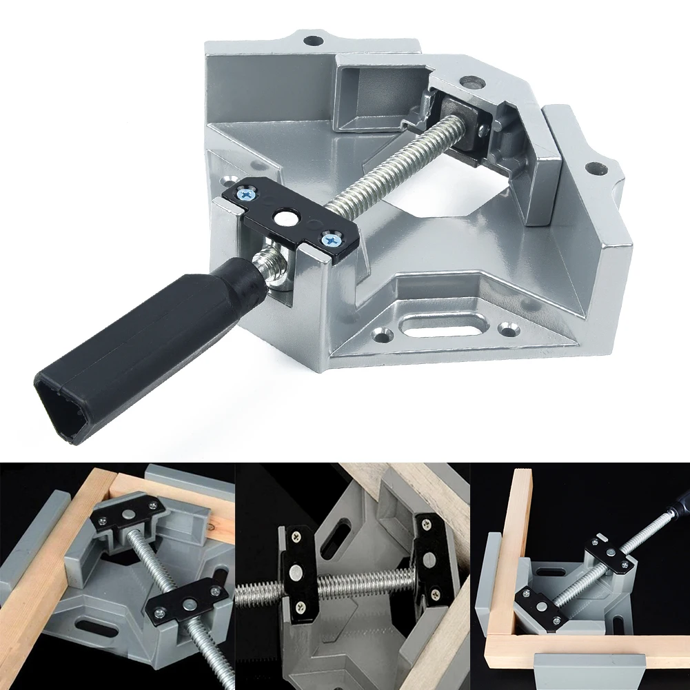 

90 Degree Right Angle Clip Clamp Tool Adjustable Woodworking Frame Clip Aluminum Alloy Single Handle Metal Welding Clamps